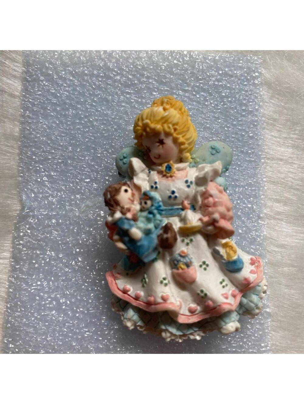 1996 Enesco Porcelain Angel Brooch Pin